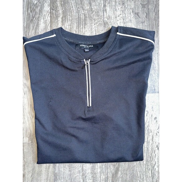 Kenneth Cole Essential Wear Quarter-Zip Sweatshirt Black - Picture 1 of 5